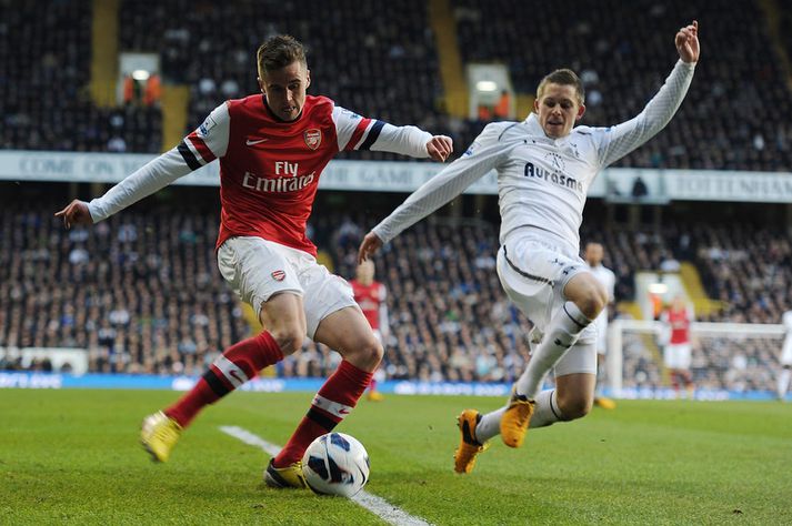 Gylfi Þór Sigurðsson í leik á móti Arsenal.