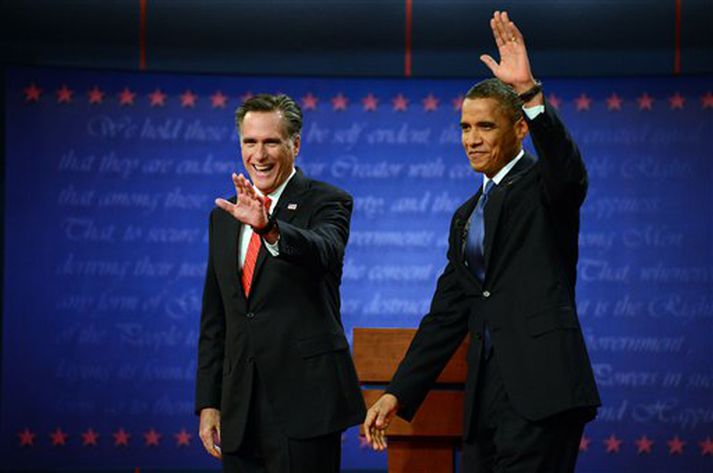 Mitt Romney og Barack Obama.