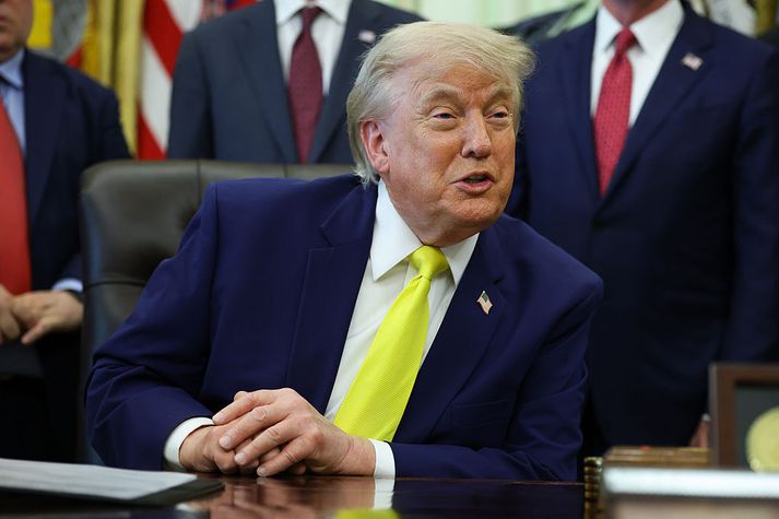  Donald Trump verður væntanlega í banastuði á vellinum í nótt.