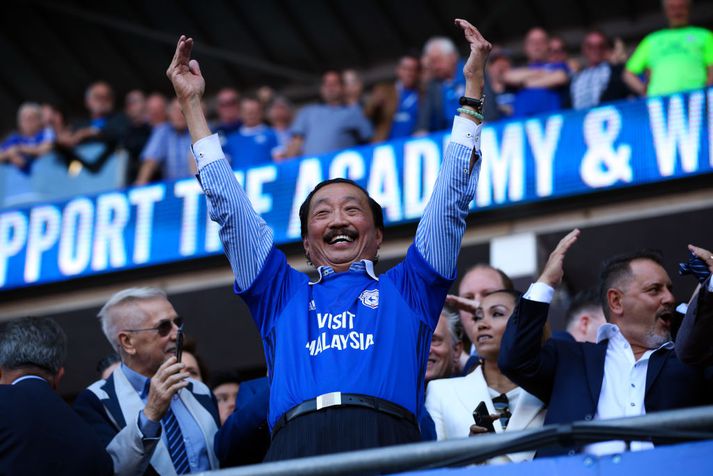 Vincent Tan á leik Cardiff í maí í fyrra.