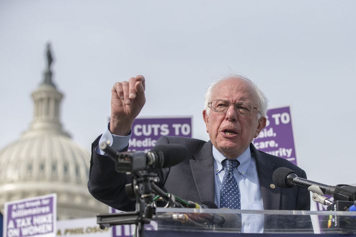 Sanders hefur meðal annars verið áberandi í gagnrýni á skattafrumvarp Repúblikana.