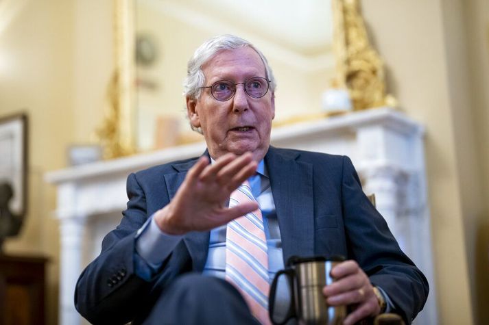 Mitch McConnell hvatti alla þingmenn til að samþykkja aðild Svíþjóðar og Finnlands að Nató.