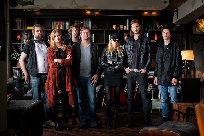  Tónlistarmennirnir frá vinstri AMFJ, Hallfríður Þóra Tryggvadóttir, Christofer Czechwicz, Two Step Horror Captain Fufanu, og koma fram á tónleikunum á Harlem á fimmtudag.