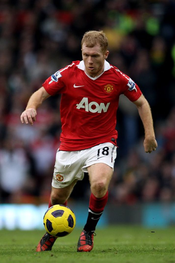Paul Scholes skoraði þegar Man Utd. vann Chelsea árið 2002 á Stamford Bridge/ Mynd: Getty