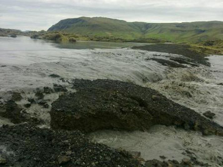 Hlaupið er í rénum en þessi mynd var tekin á mánudag.