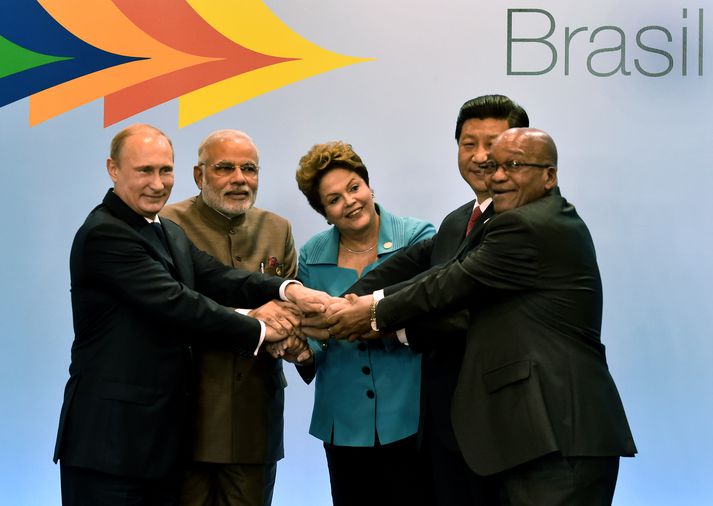 Frá fundi leiðtoga BRICS-ríkjanna í dag.