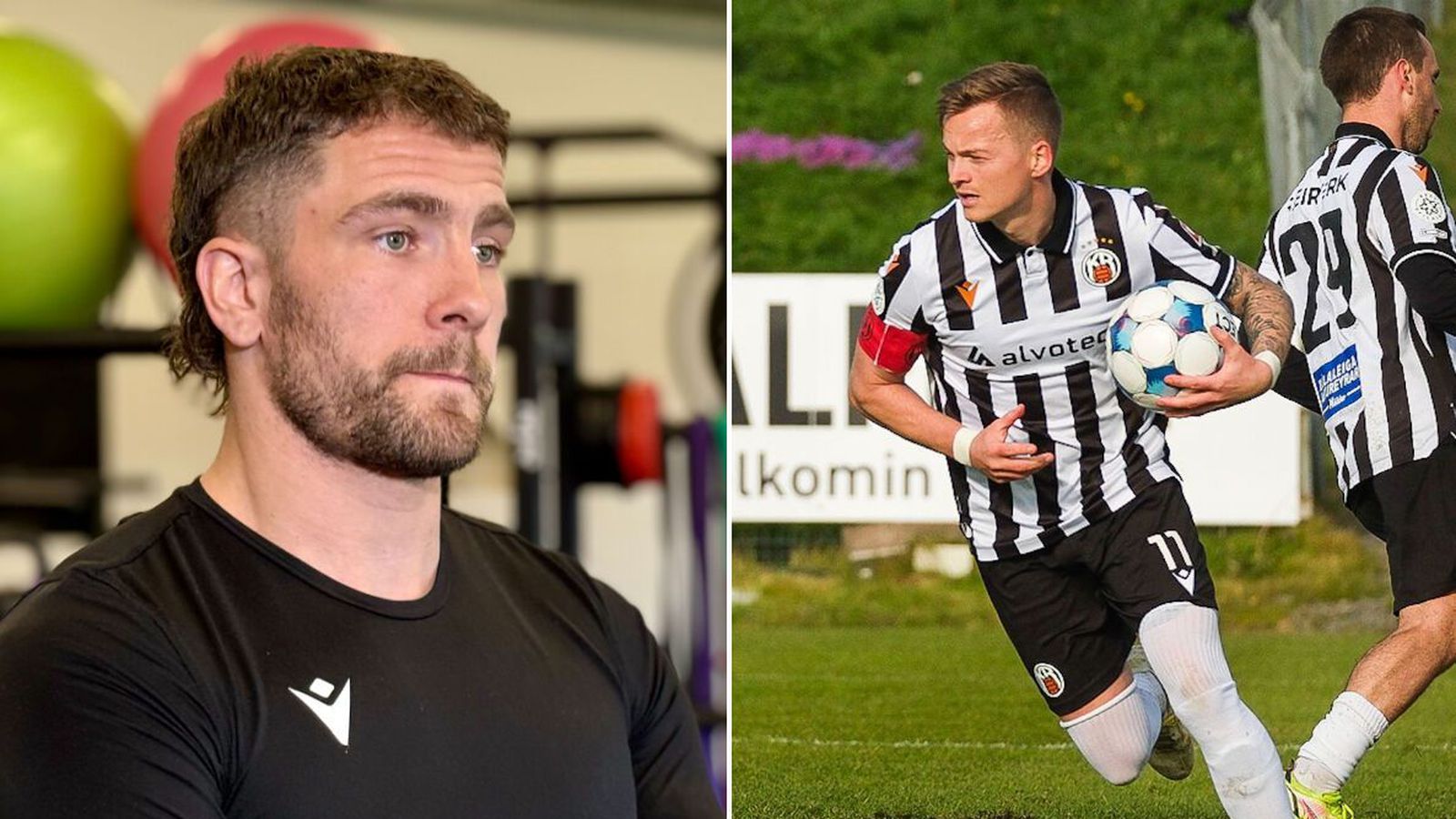 Arnar Freyr markvörður KR ver fyrirleiða sinn