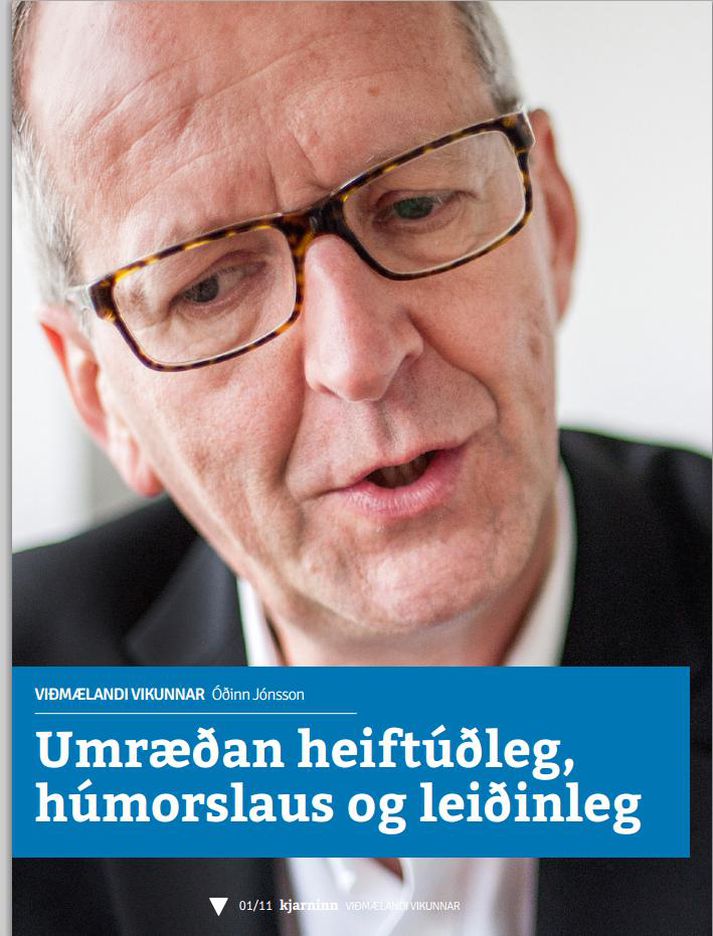 Óðinn í Kjarnanum. Segir gagnrýni Davíðs ekki bíta á sig en segir hana þó óboðlegan dónaskap.