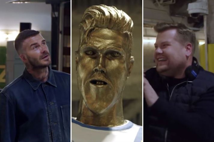 Corden og Beckham þekkjast vel.