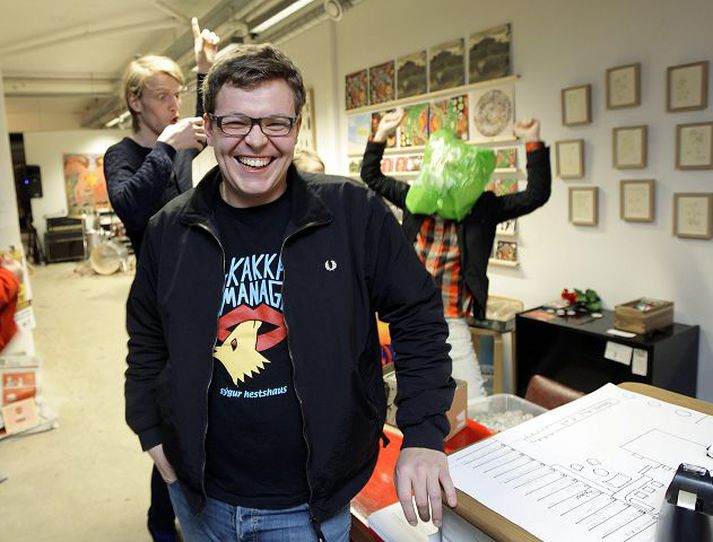 Kveðjuhóf var haldið fyrir Baldvin Esra í Havarí á fimmtudagskvöldið. Að minnsta kosti tveir brjálaðir menn létu sjá sig. Fréttablaðið/Vilhelm