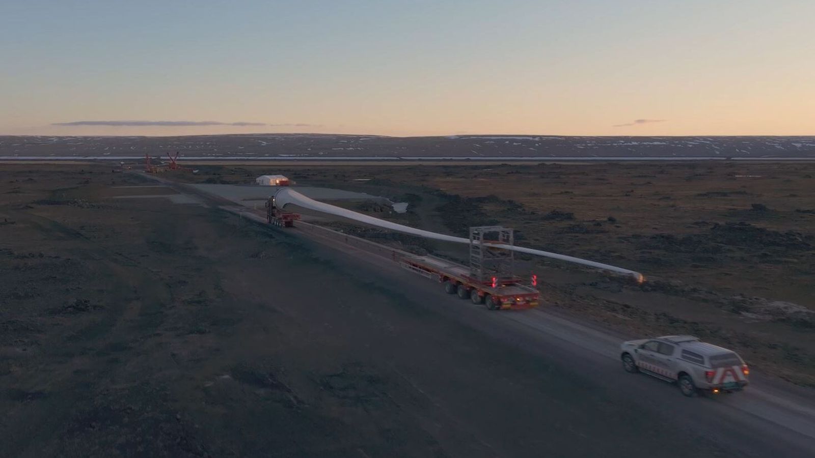 Svona gekk að flytja vindmyllurnar