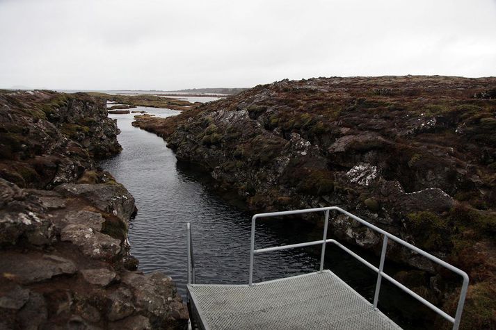 Gjáin Silfra á Þingvöllum.