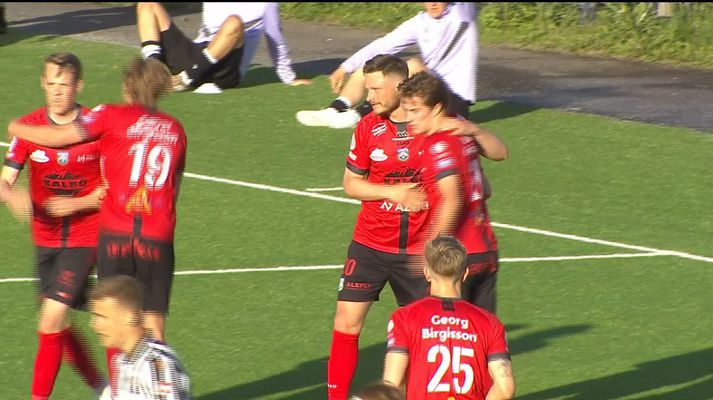 Benjamin Stokke skoraði tvö marka Aftureldingar í gærkvöld.