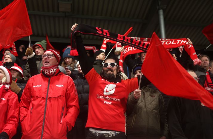 Stuðningsmenn SK Brann settu sinn svip á leiki liðsins í Meistaradeildinni.