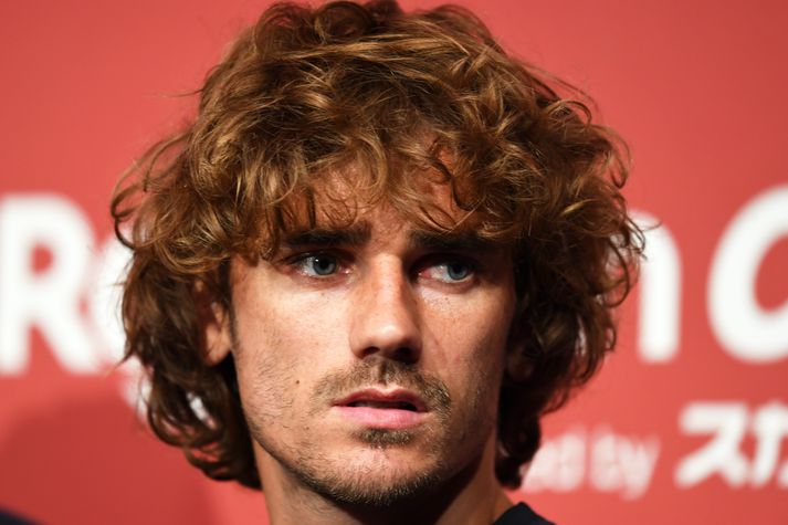 Griezmann á blaðamannafundinum.