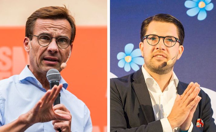 Ulf Kristersson, leiðtogi sænska Hægriflokksins (Moderaterna) og Jimmie Åkesson, leiðtogi Svíþjóðardemókrata.