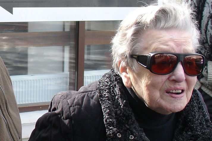 Hin 103 ára gamla Anna Margrét Franklínsdóttir kaus í dag.