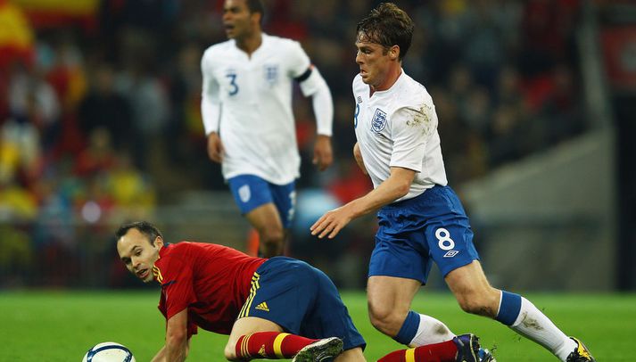 Scott Parker í leik á móti Spánverjum.
