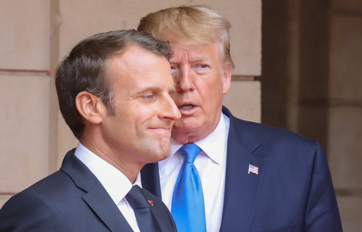Macron og Trump ræddu skatta tæknirisa.