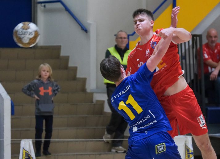 Haukamaðurinn Birkir Snær Steinsson var á meðal markahæstu leikmanna Íslands í dag.