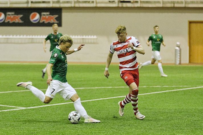Höskuldur í leiknum gegn HK í gær, sem Breiðablik tapaði 1-0.