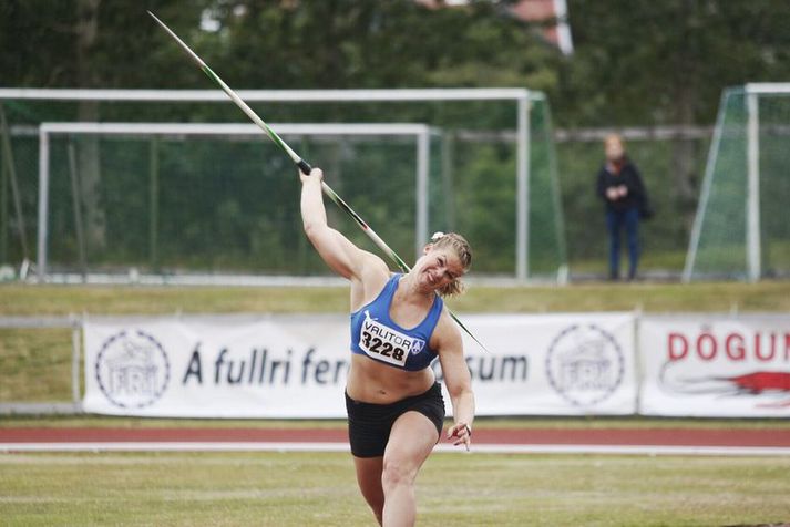 Ásdís Hjálmsdóttir vann spjótið í gær og kúlu og kringlu í dag.