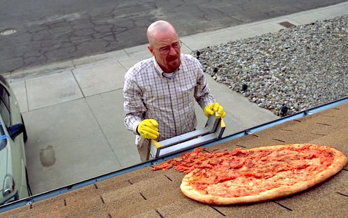 Það getur varla verið skemmtilegt að þurfa reglulega að sækja pizzu upp á þak.