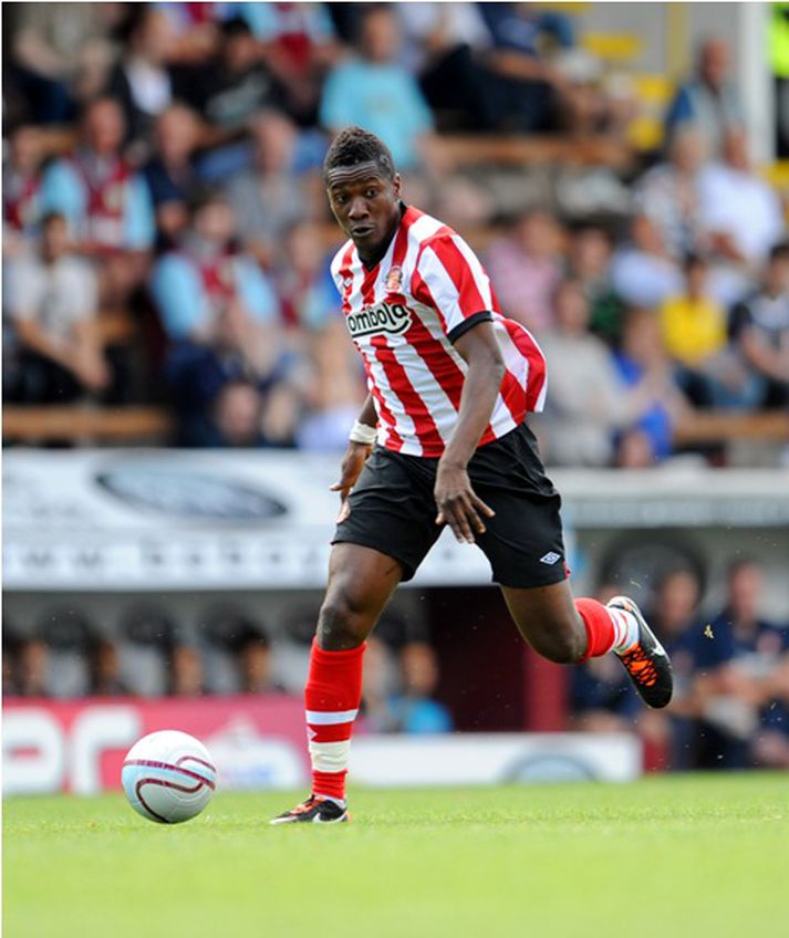 Asamoah Gyan í leik með Sunderland.