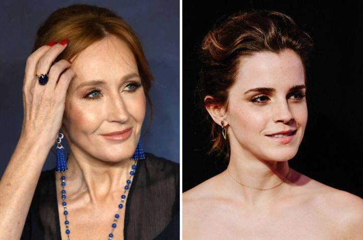 Emma Watson virðist þykja vænt um J.K. Rowling þrátt fyrir skoðanir hennar en rithöfundurinn vill ekki heyra þetta.