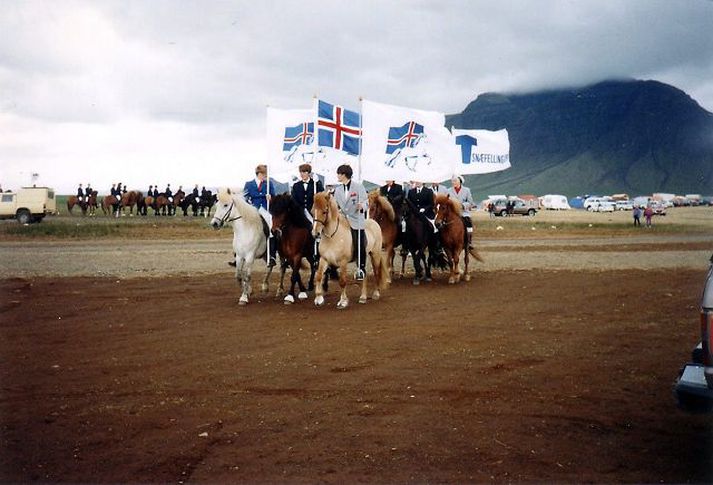 fánareið Fánareið verður við Iðnó í dag. Þessi reið var á Kaldármelum.