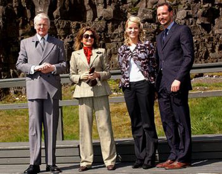 Hákon krónprins og Mette-Marit komu í opinbera heimsókn til Íslands árið 2004.