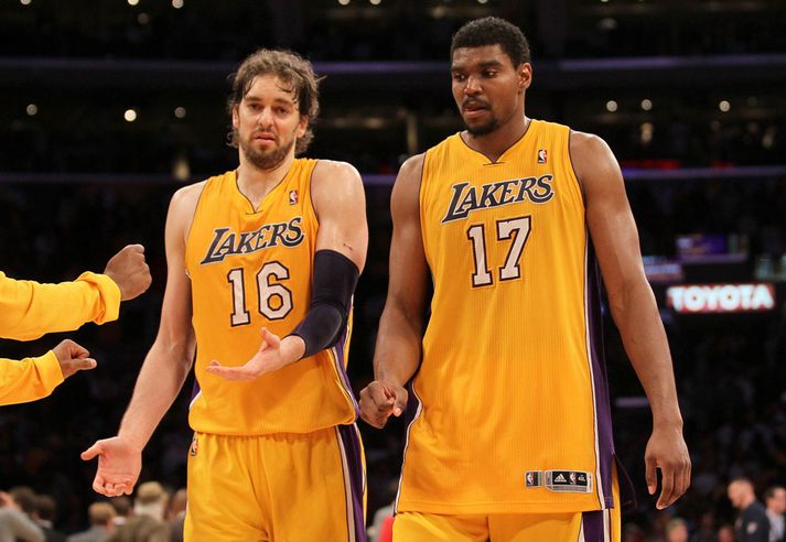 Gasol með Andrew Bynum.
