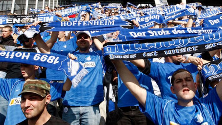 Stuðningsmenn Hoffenheim á góðri stundu.