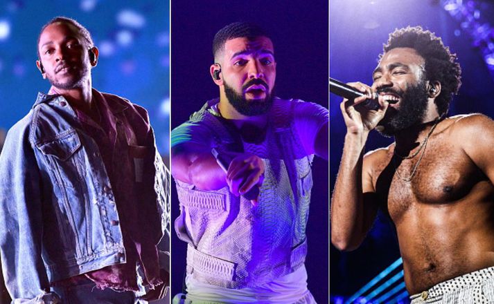 Kendrick Lamar, Drake og Childish Gambino eru allir tilnefndir til Grammy-verðlaunanna en þeir gátu ekki hugsað sér að koma fram á hátíðinni.