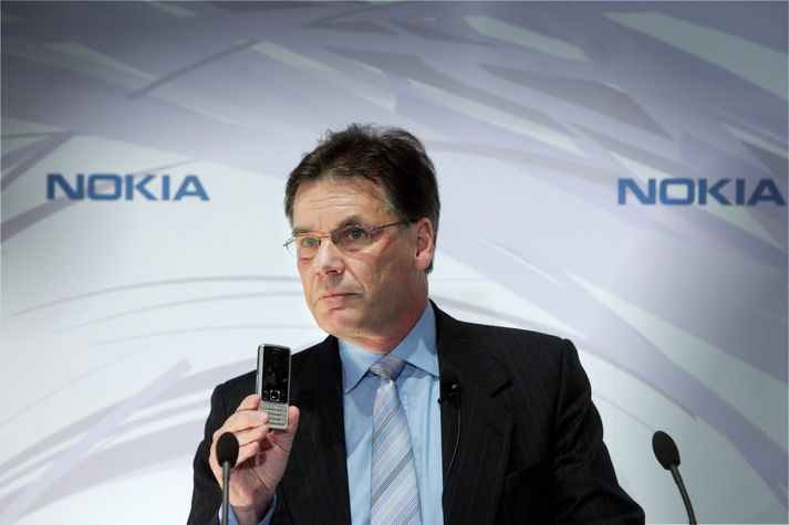 Olli-Pekka Kallasvuo, forstjóri Nokia, en hann er rífandi glaður með árangur farsímaframleiðandans á síðasta ári.