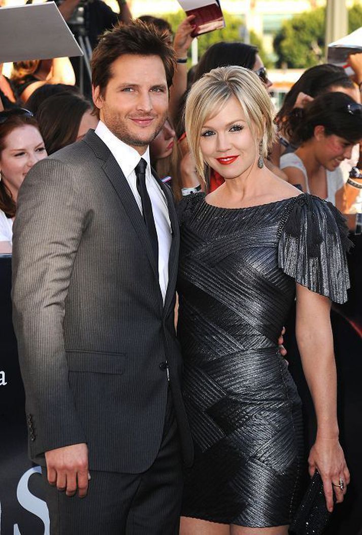 Leikkonan Jennie Garth ásamt fyrrverandi eiginmanni sínum, Peter Facinelli, á meðan allt lék í lyndi.