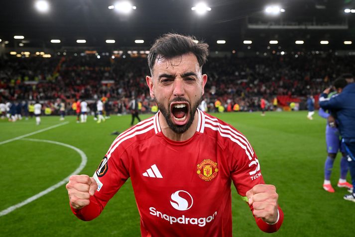 Það var sannarlega ástæða fyrir Bruno Fernandes og liðsfélaga hans til að fagna í gærkvöld.