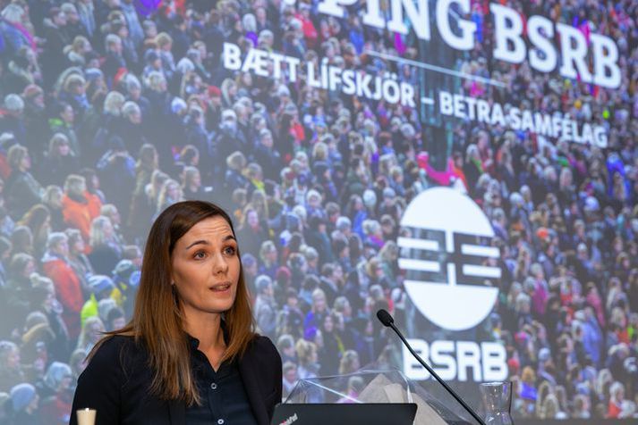 Sonja Ýr Þorbergsdóttir formaður BSRB. Hún vill útrýma kynbundnum launamun.