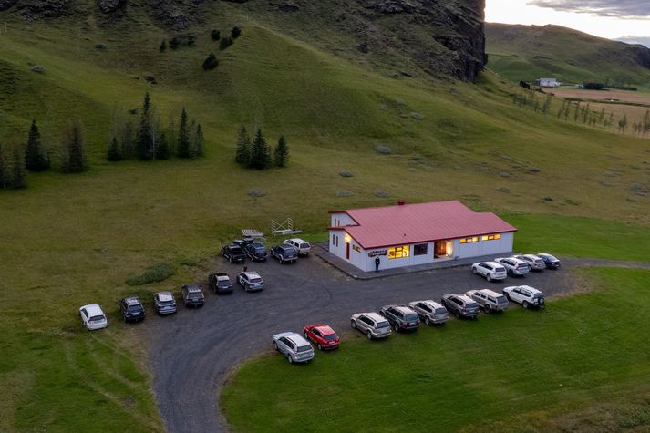 Félagsheimilið Tungusel í Skaftártungu í gærkvöldi.