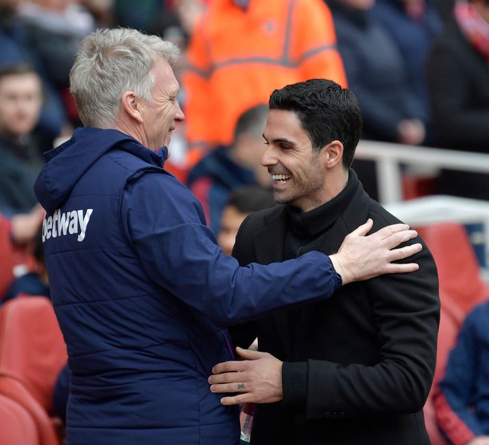 Moyes og Arteta um síðustu helgi.