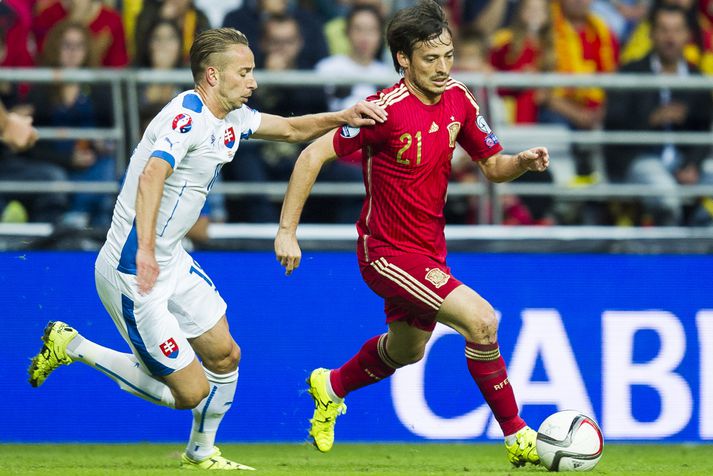David Silva í leik með spænska landsliðinu.