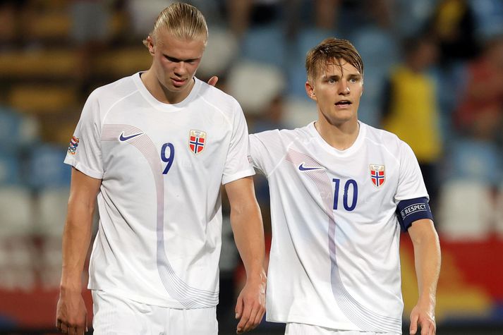 Erling Haaland og Martin Odegaard hafa verið lengi í fremstu röð en hafa aldrei spilað með norska landsliðinu á stórmóti.