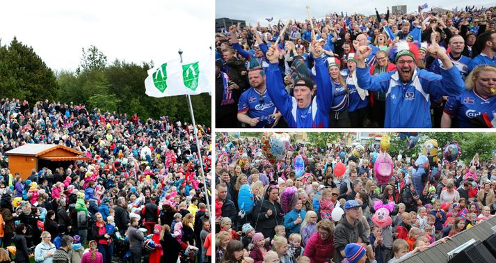 Hægt verður að horfa á landsleik Íslands og Frakklands á risaskjáum í Kópavogi og Hafnarfirði.