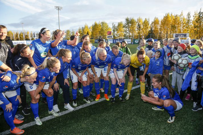 Stjörnukonur fögnuðu af innlifun í leikslok.