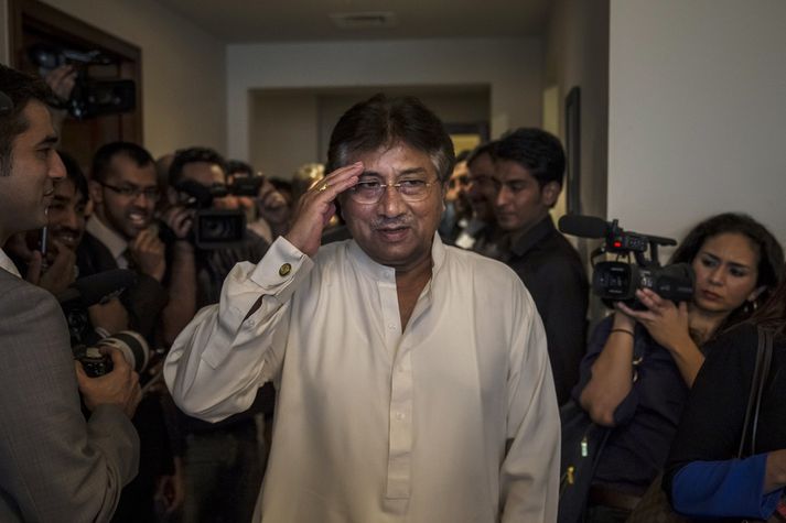 Pervez Musharraf árið 2013, stuttu áður en hann tilkynnti að hann ætlaði að bjóða sig aftur fram til forseta Pakistan. 