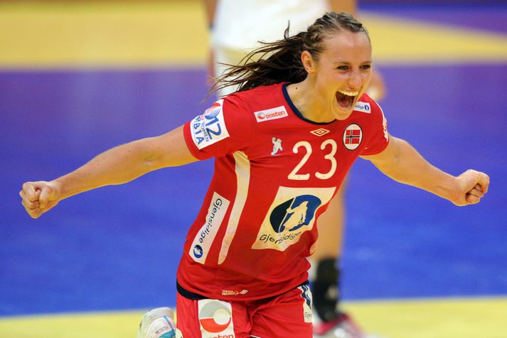 Camilla Herrem fagnar.