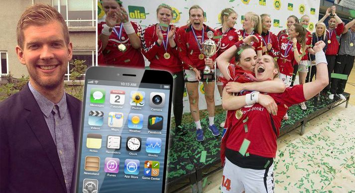 Hjálmar Karlsson er að vonum virkilega ánægður með Önnu Úrsúlu og allt Valsliðið.