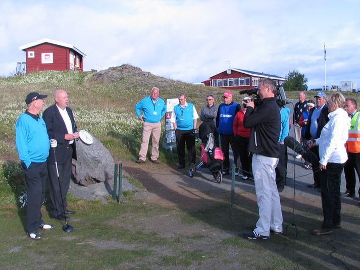 Jón Ásgeir Eyjólfsson, forseti GSÍ, setur Íslandmótið í morgun.