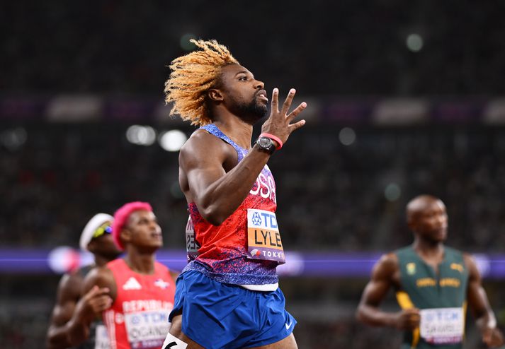 Noah Lyles hefur unnið fjögur HM í röð, frá 2019-25, líkt og Usain Bolt gerði frá 2009-15. 