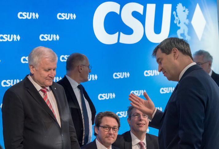 Horst Seehofer og Markus Söder fyrr í dag.